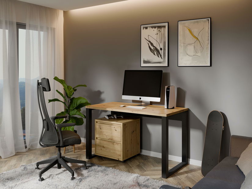 Masă PC Mondona (Negru + Stejar artisan)