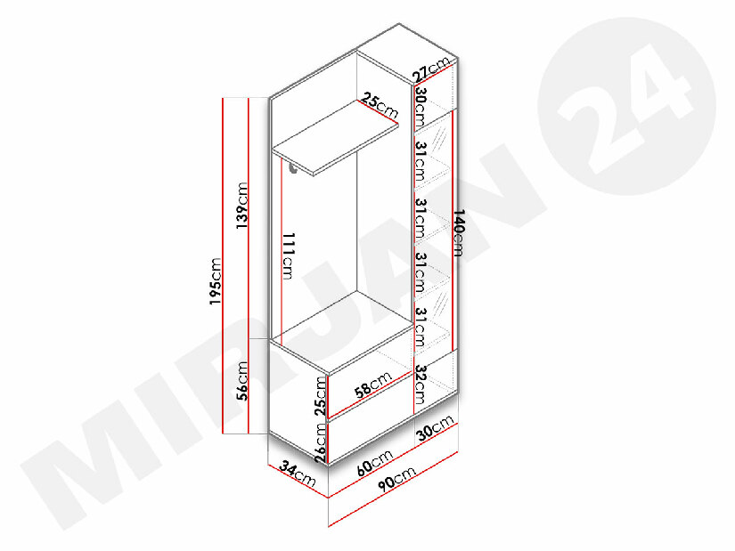Predsieň Mirjan Mila (biela) *výpredaj