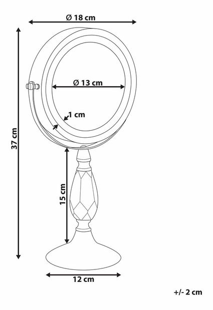 Oglindă machiaj Mauza (argintiu)