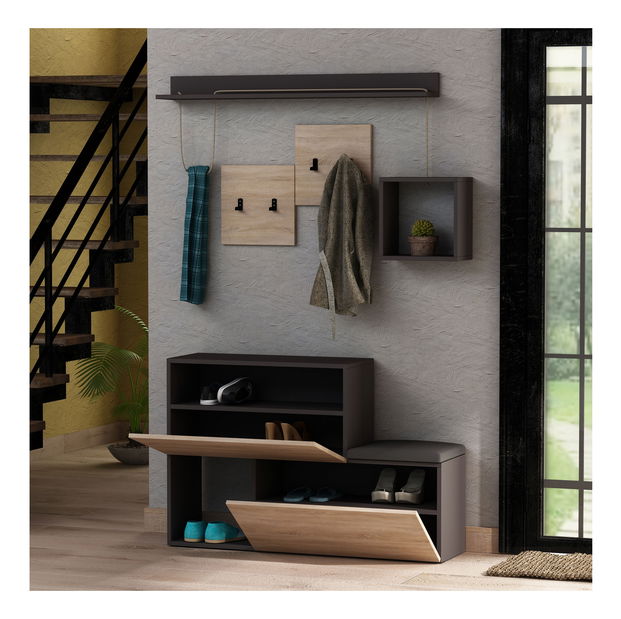 Mobilier hol Horton (antracit + stejar)