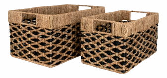 Set de 2 coșuri Salmira (negru + natural)