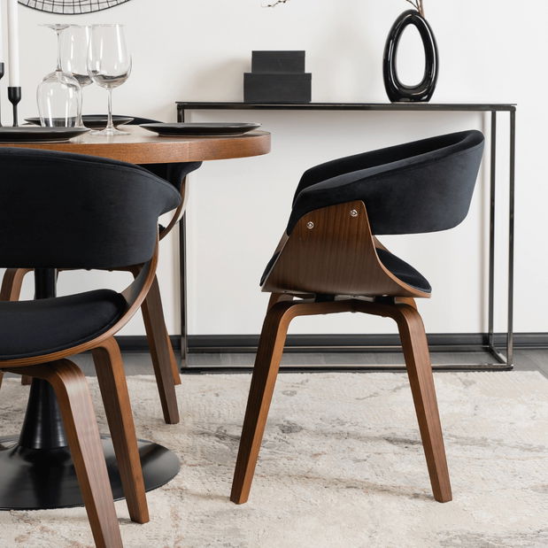 Scaun sufragerie Generosas 1 (negru + nuc) 