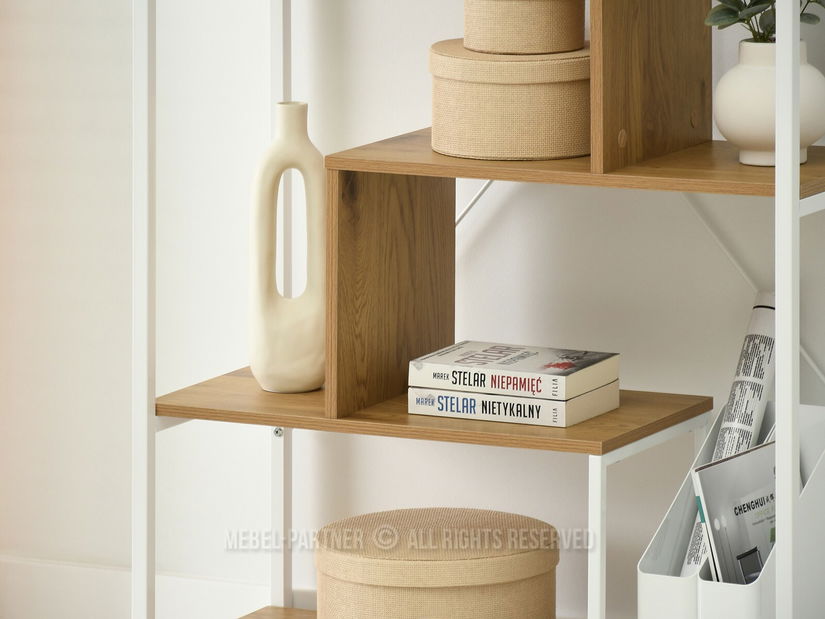 Regál Harp B (tölgy + fehér)