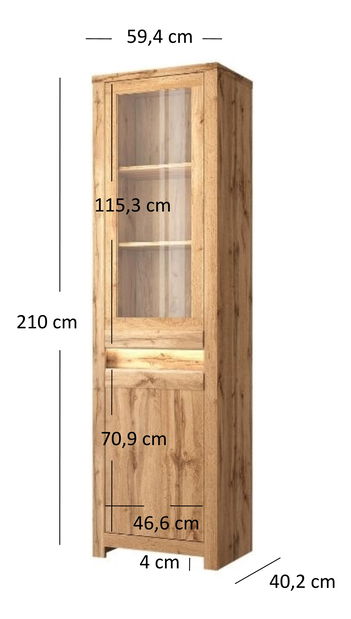 Vitrin Chase 1D1W (wotan tölgy)