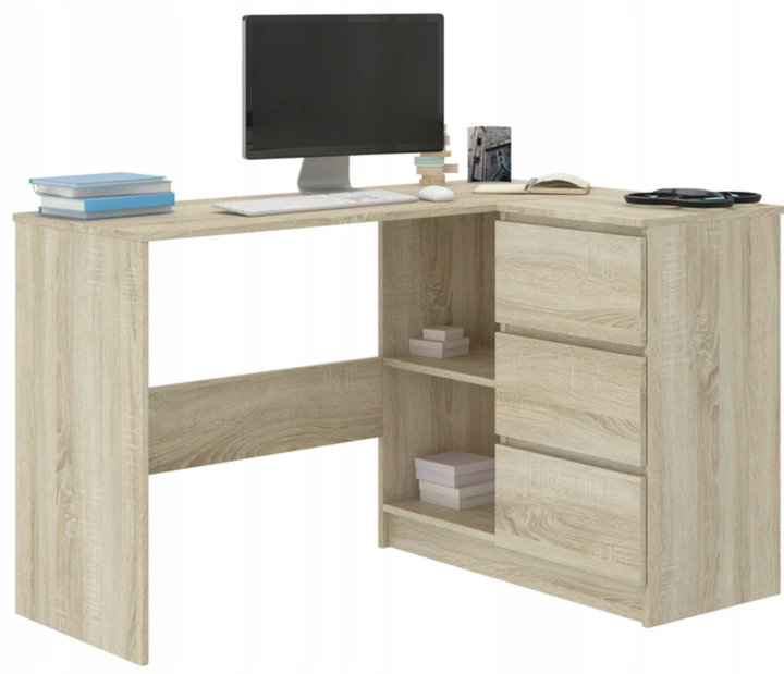 Rohový PC stolík Nolmir (dub sonoma) (P)