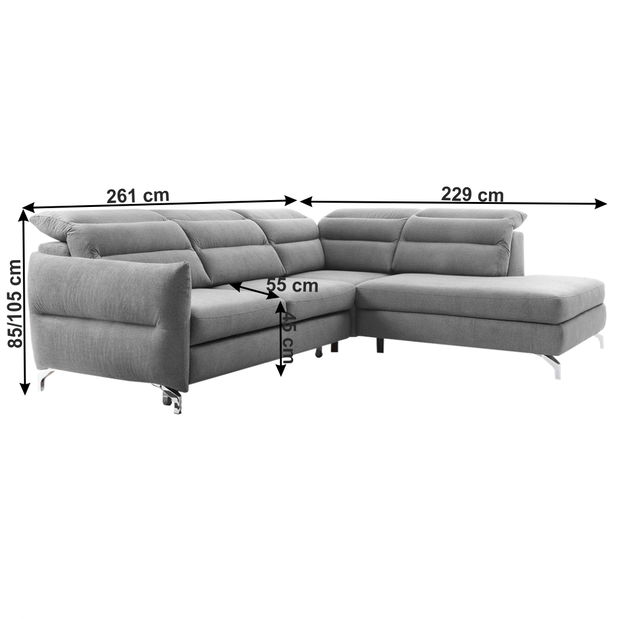Rohová sedačka Garion (sivá) (P)