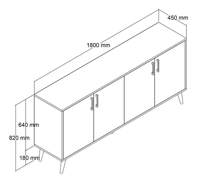 Skrinka Pivida (dub + biela) 