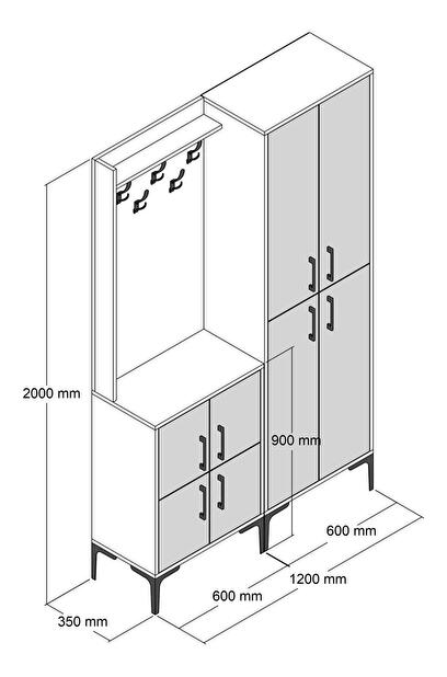 Mobilier hol Betina BA (Alb + Nuc)