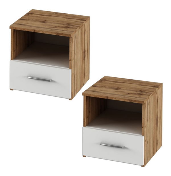 Set za spavaću sobu (krevet 160x200 cm) Gaila New (hrast wotan + bijela)