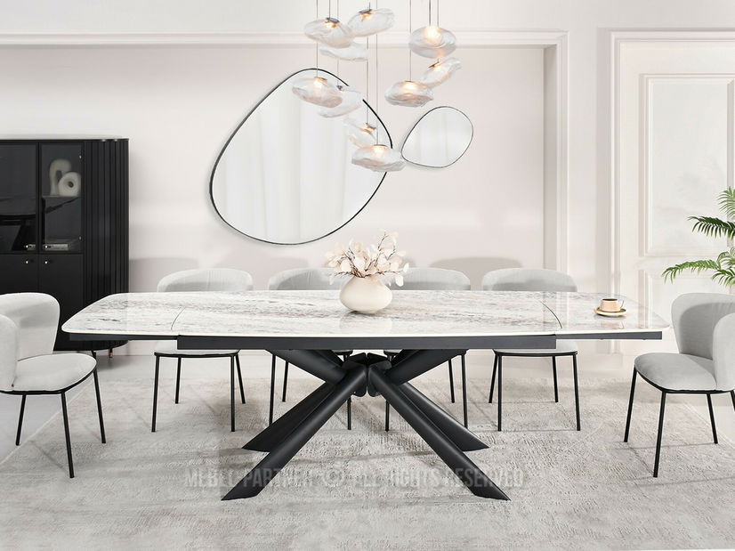 Masă sufragerie Deportaron (gri + negru)