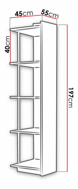 Sarokpolc Paralia PD01 (fehér)