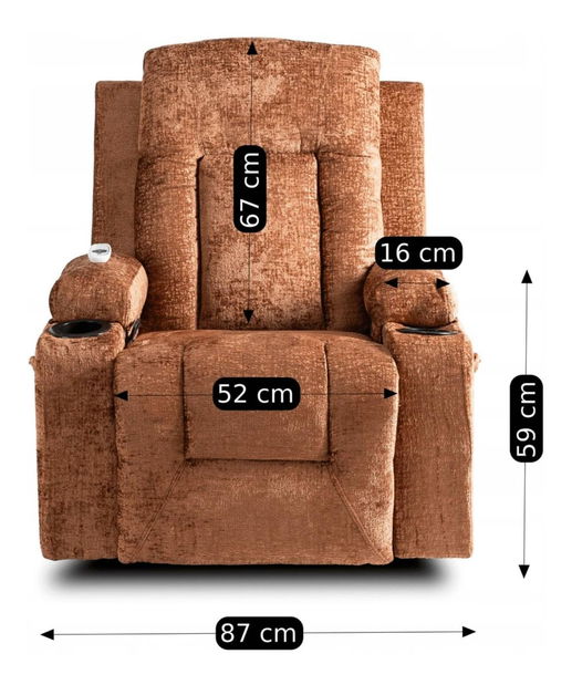 Masážne kreslo Banesto (hnedá) 