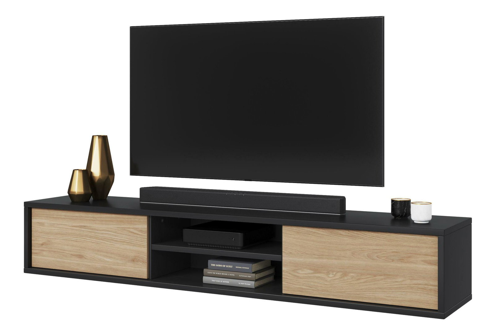 TV stolić Fiora 40 (antracit + hrast uljani)