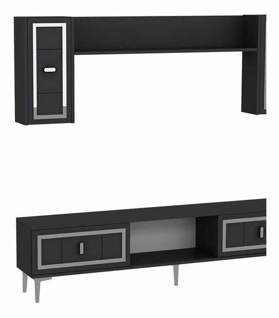 Obývacia stena Orino (antracit + strieborná)