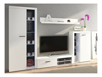 Mobilier living Rokara (Alb) (iluminat LED)