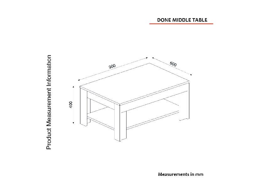 Masă de cafea Donna (maro închis + Alb)