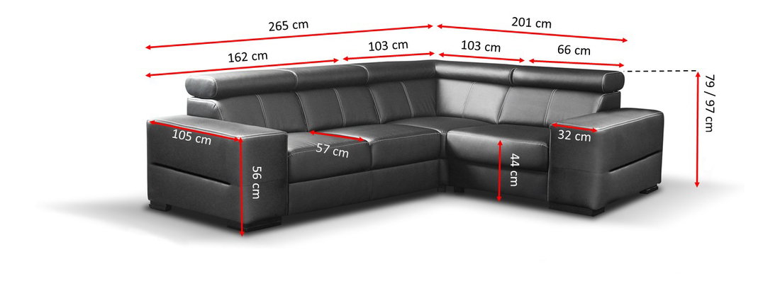 Rohová sedačka Appleton 1 (tmavosivá) (L)