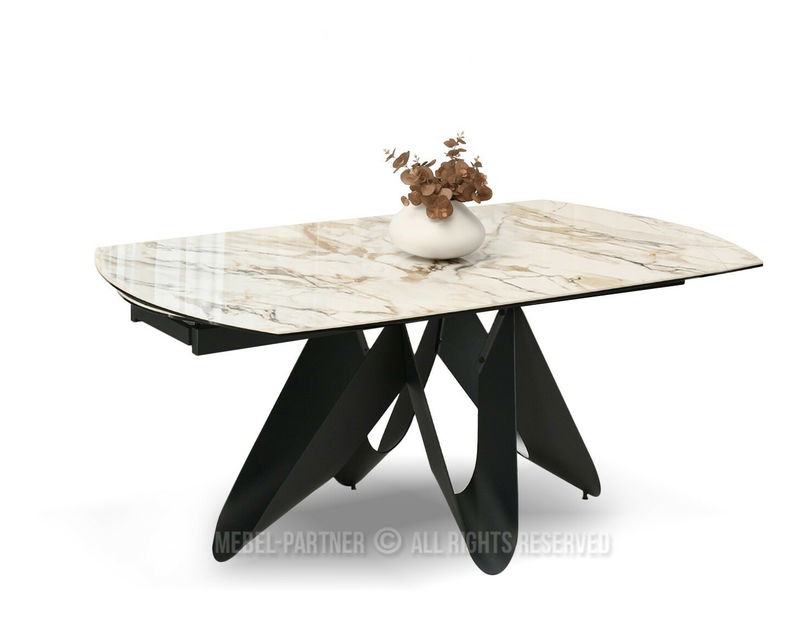 Masă sufragerie Preparan (marmură + negru)