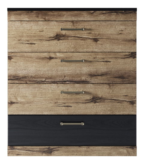 Comodă Johnson 4S (Stejar monastery + negru)