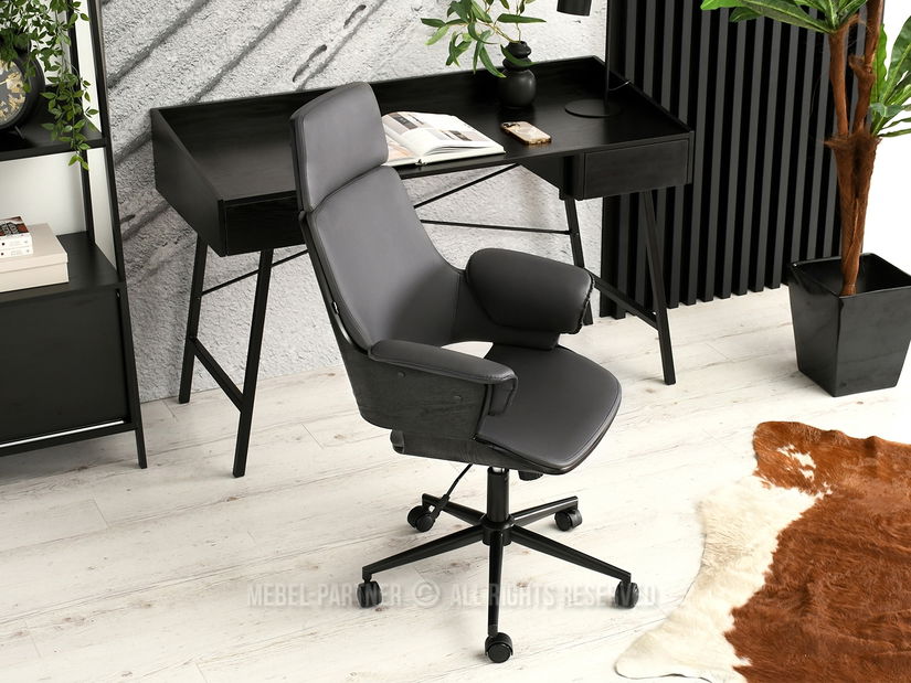 Kreslo Clementine (čierne drevo + sivá)