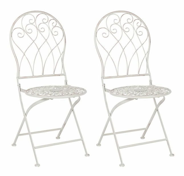 Set 2 buc scaune de grădină Seppi (alb) 