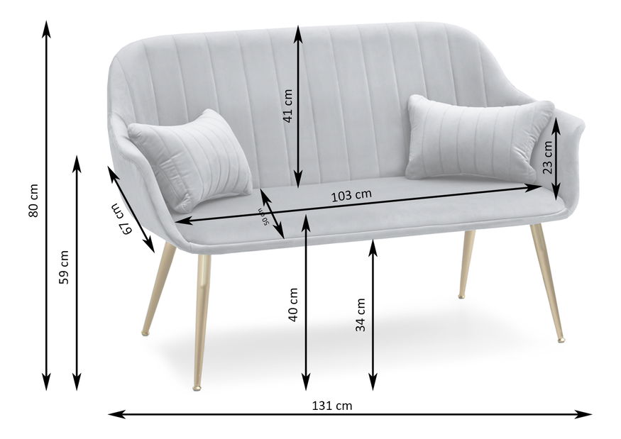 Sofa Osmol S (zelena + zlatna)
