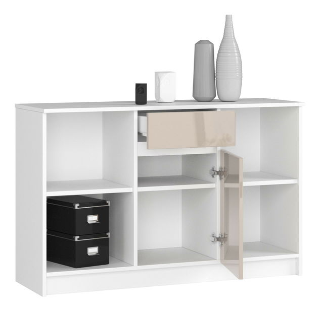 Komoda Briar (bijela + cappuccino sjaj)