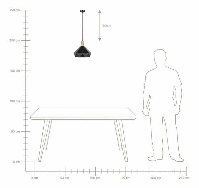 Závesná lampa Sohne (čierna)