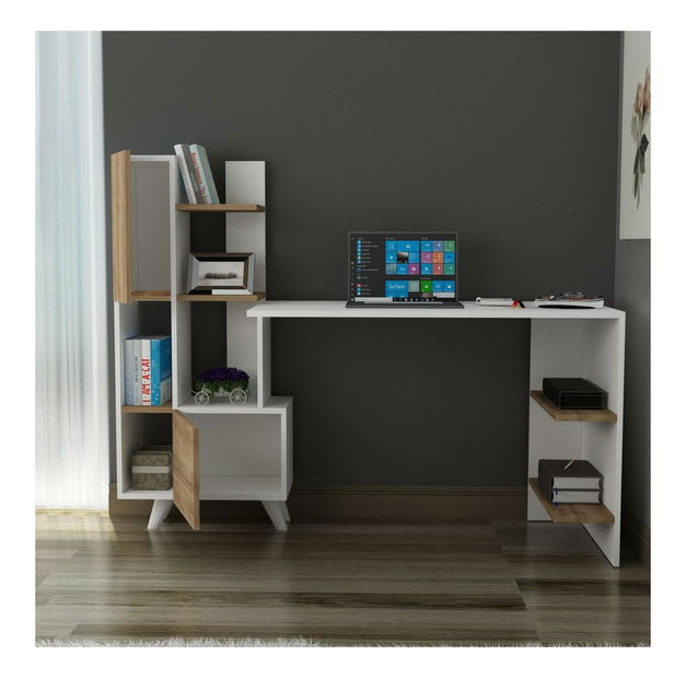 Masă PC Allisa (alb + nuc) *vânzare stoc