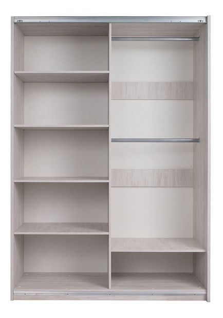 Dulap de haine Desayuno DSZ150 (Stejar alb + alb lucios)