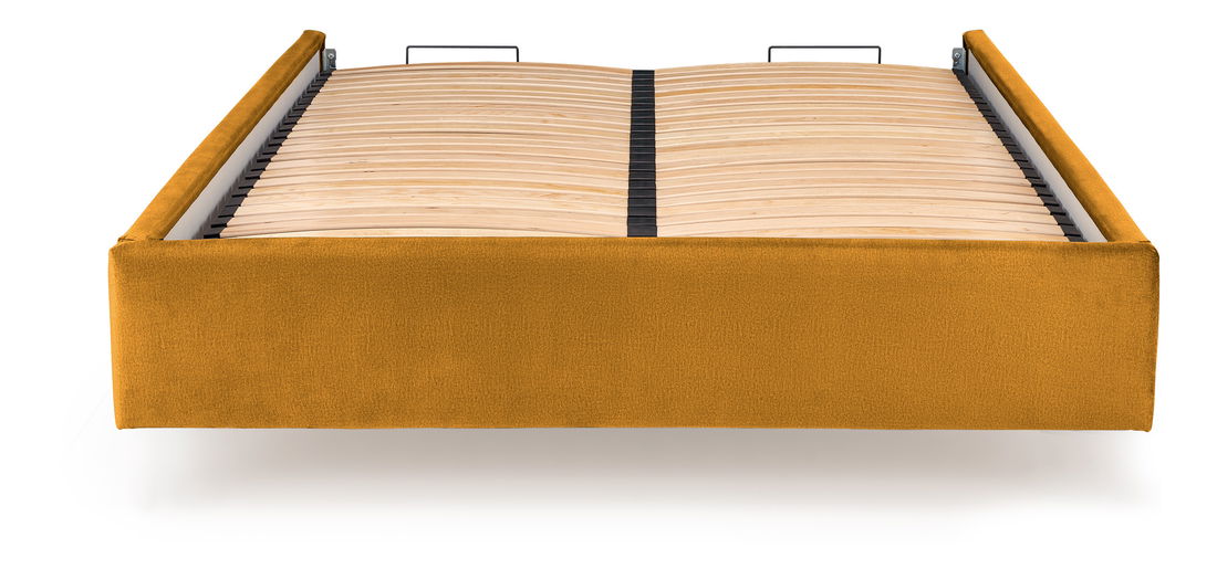 Manželská posteľ 160 cm Mondelo 160 (bez čela postele) (s úložným priestorom) (s roštom) (horčicová)