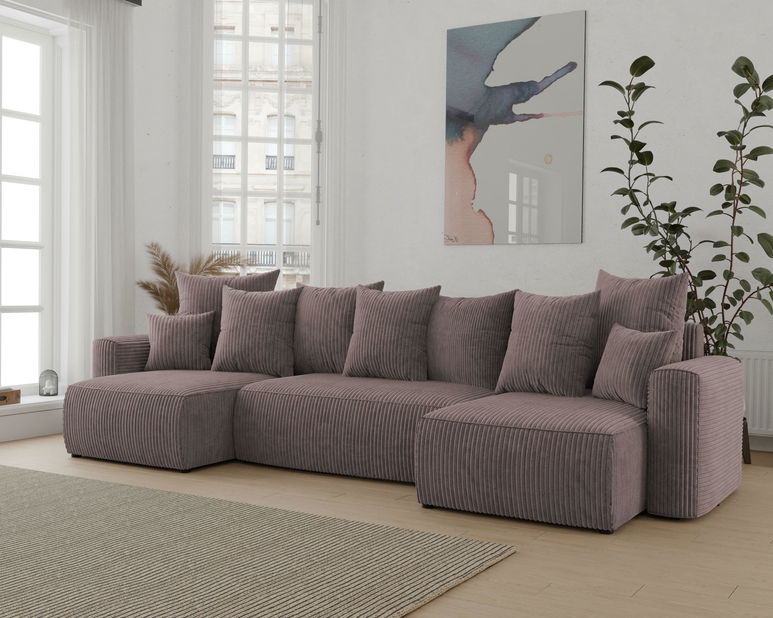 Rohová sedačka Denia U (tmavohnedá)