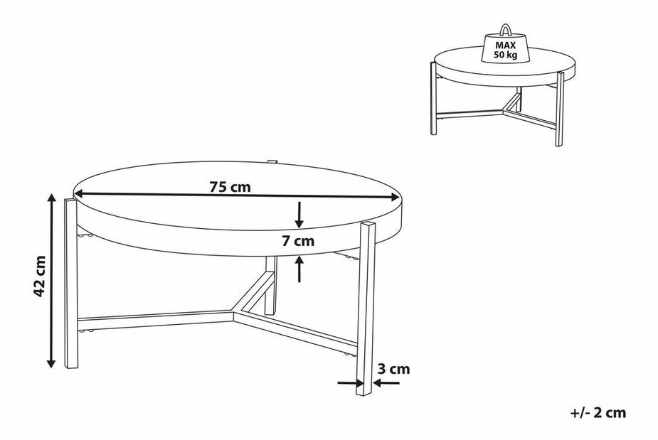 Dohányzóasztal Biaton (sötétszürke)