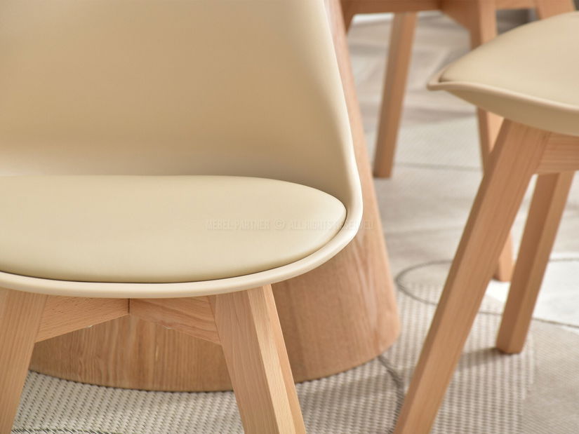 Stolička Large Wood (béžová + buk)