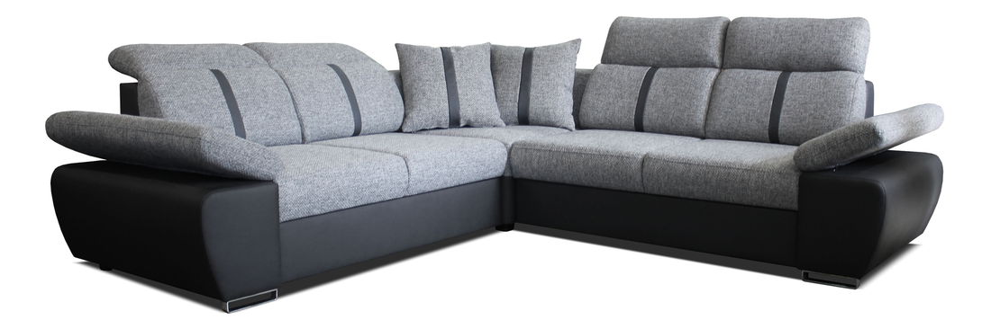 Rohová sedačka Logan (sivá + čierna) (L)