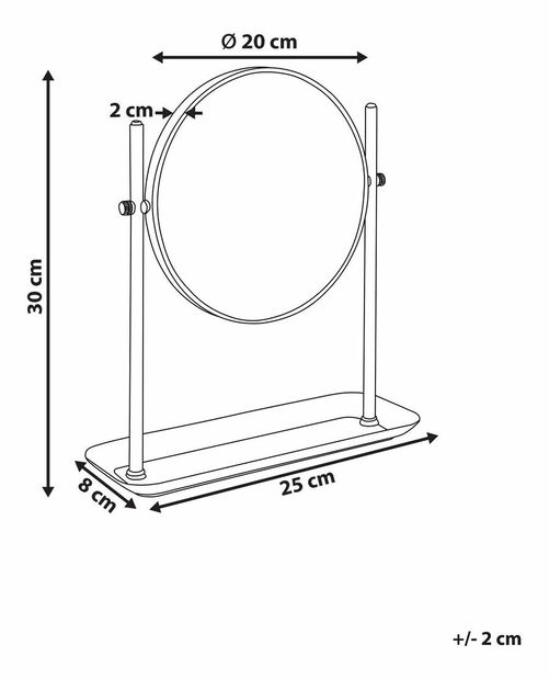 Oglindă cosmetică Faix (auriu)