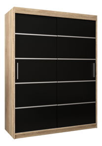 Ruhásszekrény 180 cm Verika 1 180 (szonoma tölgy + fekete)