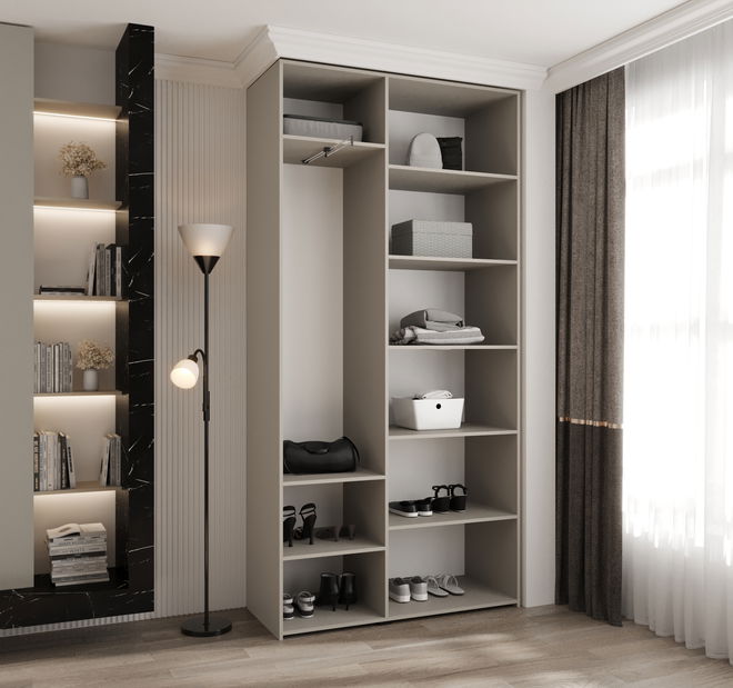 Ruhásszekrény 120 cm Carmela 40-3 (kasmír + arany)