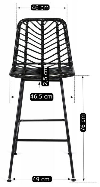 Scaun bar Jugada (negru) 