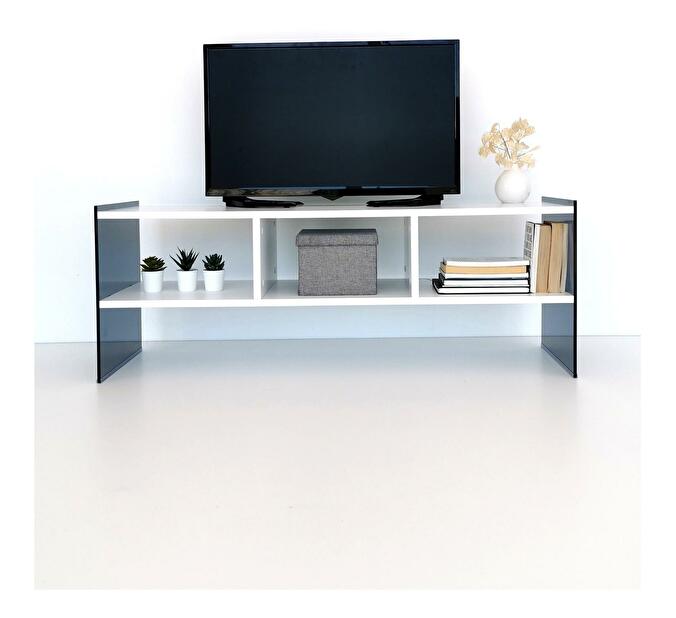 TV asztal/szekrény Vamebo 7 (fehér + füstös) 