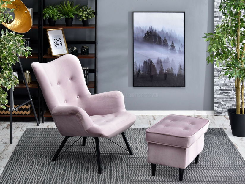 Fotoliu relax Dawntawn (violet deschis + negru)