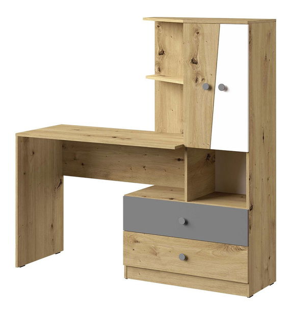 Măsuță toaletă Seraphina WK11 (stejar artisan + alb + gri)