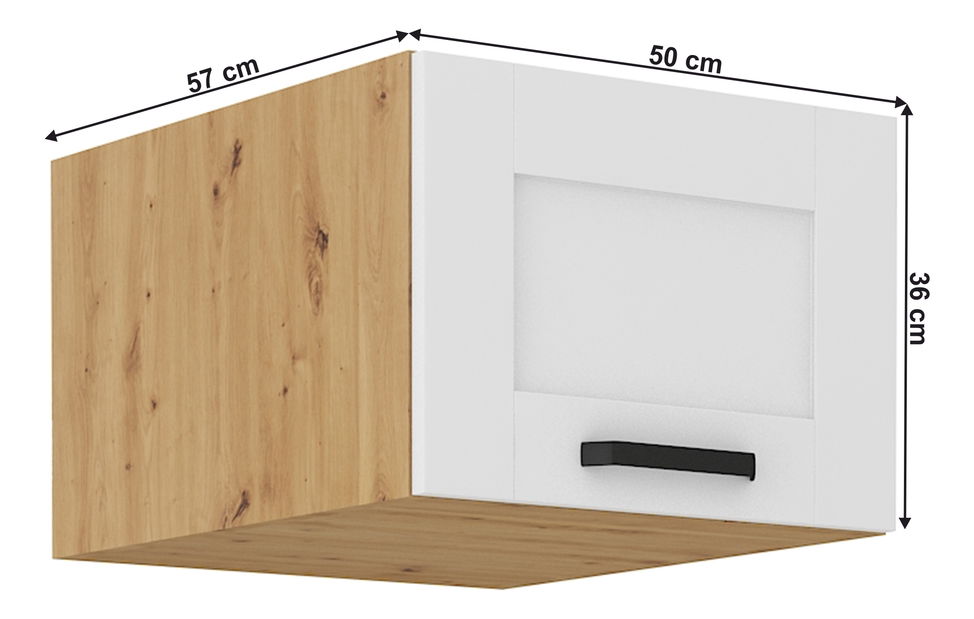 Gornji ormarić Lesana 2 (bijela + hrast artisan) 50 NAGU-36 1F 