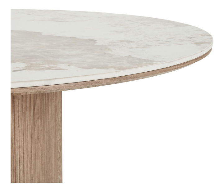 Jedálenský stôl Alomeria 5 (biela + hnedá)