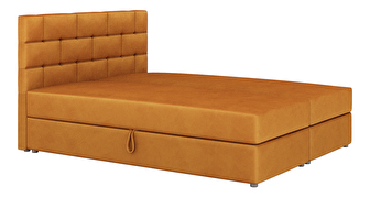 Manželská posteľ Boxspring 180x200 cm Waller (horčicová) (s roštom a matracom)