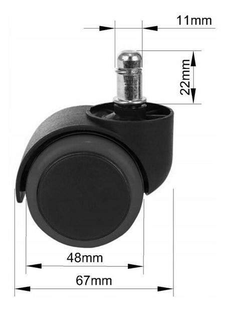 Sada 5ks. koliesok na kancelársku stoličku Kurporesso 1 (čierna)