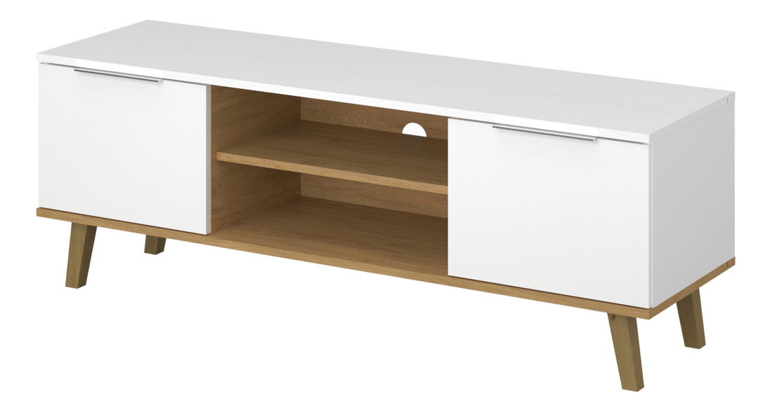 TV asztal Nickole (fehér + kőtölgy)