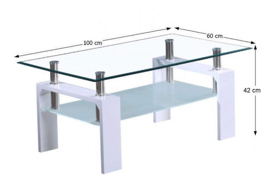 Stolić za kavu Latasha NEW (ekstra visoki sjaj bijeli) 