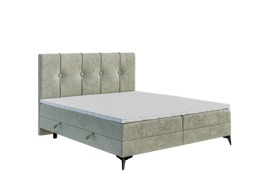 Jednolôžková posteľ Boxspring 80 cm Roseann (svetlobéžová) (s matracom a úl. priestorom)