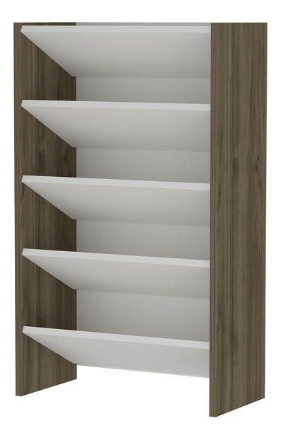 Cipőtároló (cipősszekrény) Nila (fehér + dió)